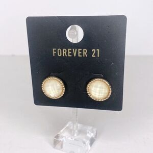 NEW…White/Gold earrings OS (one size) from Forever21